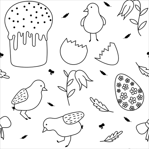 Easter Pattern Coloring Page